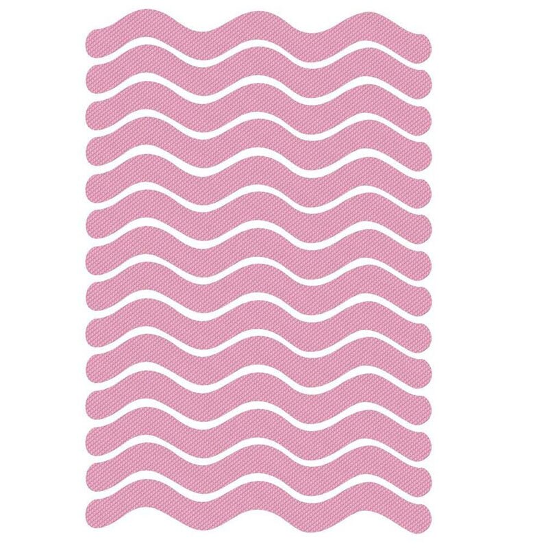 24Pcs/Set S Wave-shaped Anti Slip Strips Transparent Shower Stickers Bath Safety Strips Non Slip for Bathtub Shower Stairs Floor: Pink
