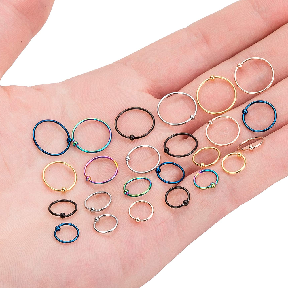 1 Stuks 16G 20G Roestvrij Staal Neusringen Hoepel Kraakbeen Helix Oor Piercing Tragus Lichaam Sieraden Voor Vrouw Man 6Mm/8Mm/10Mm/12Mm