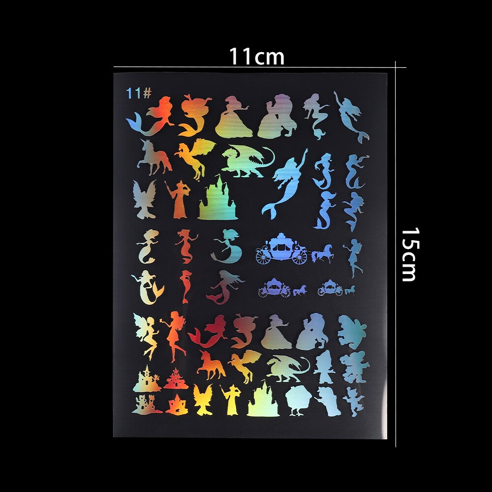 20 arten Transparent Schmücken Aufkleber Holographische Magie Kreise Klar Blatt Für DIY UV Harz Handwerk Füllung Liefert: Mermaid