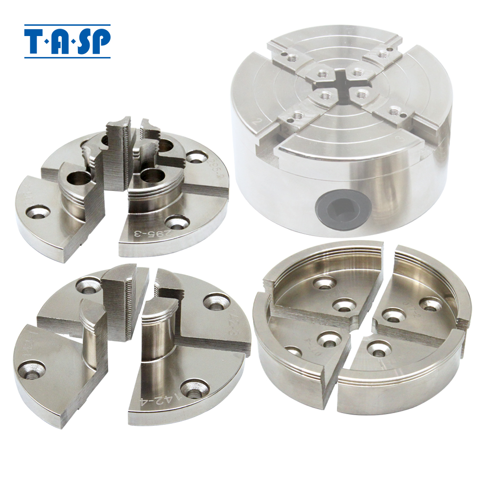 TASP Step Jaw for 4" Scroll Chuck Chrome Plated Wood Lathe Chuck 4-Jaws Self Centering Woodworking Machine Tools Accessories