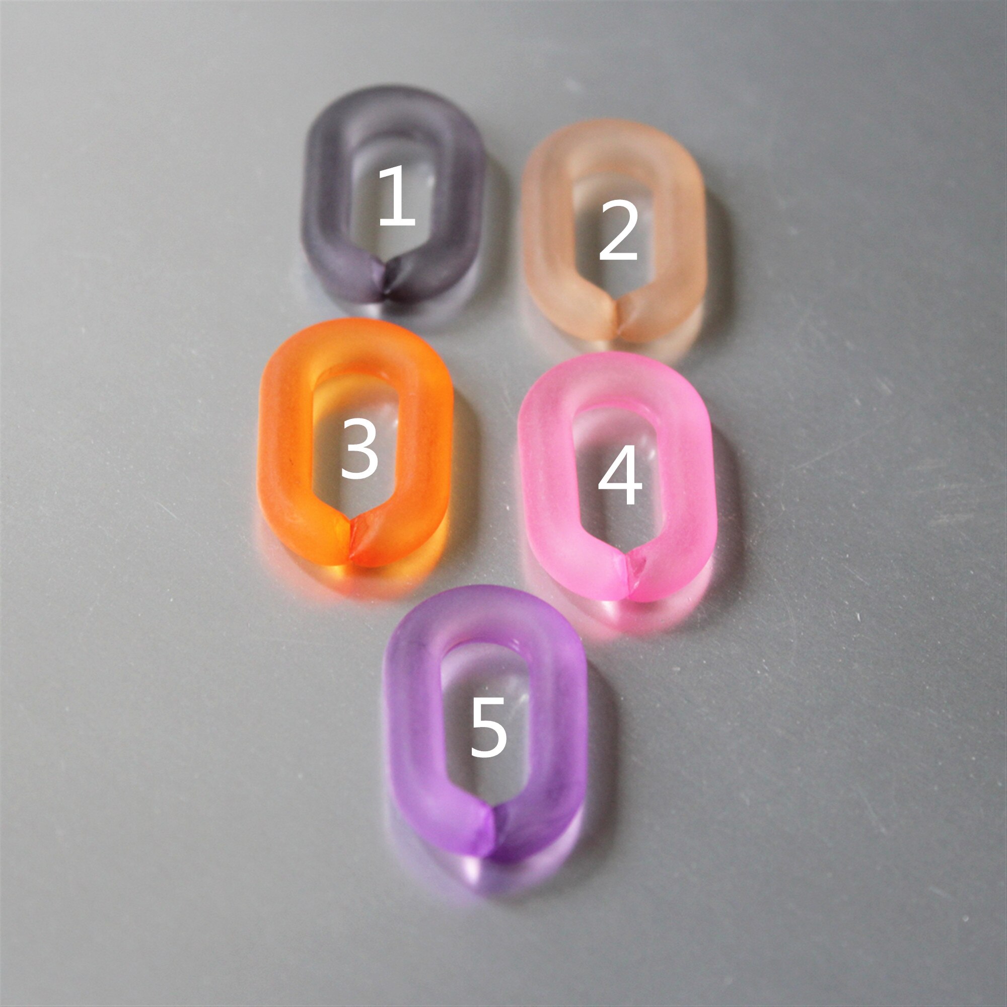 3 Voeten Matte Acryl Chunky Chain, Doorschijnende Open Plastic Ketting Ketting, Open Link, maat 28 Mm X 17 Mm