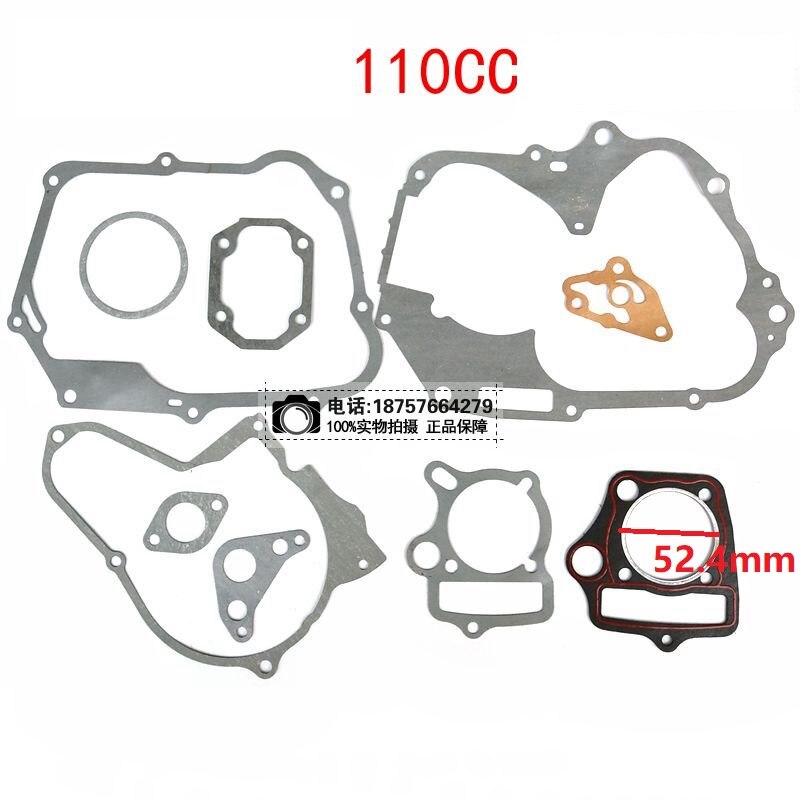 50cc Motor Pakking 110cc 125cc Zongshen Loncin Lifan 70cc 90cc Dirt Pit Bike Aap Kayo Motorfiets Cilinder 52.4Mm 54mm Pakking: 110cc gasket 52.4mm