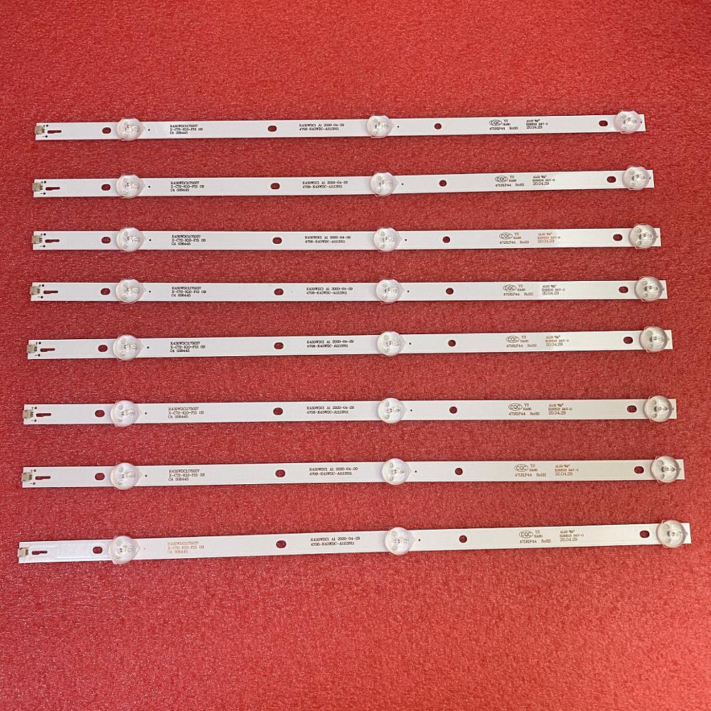 8 PCS/lot LED backlight strip for 43PFT4002 43DL4012N 43HFF5952 L43E6800 K430WDK3 K430WDC1 A1 A3 4708-K43WDC-A3113N11 A1113N11