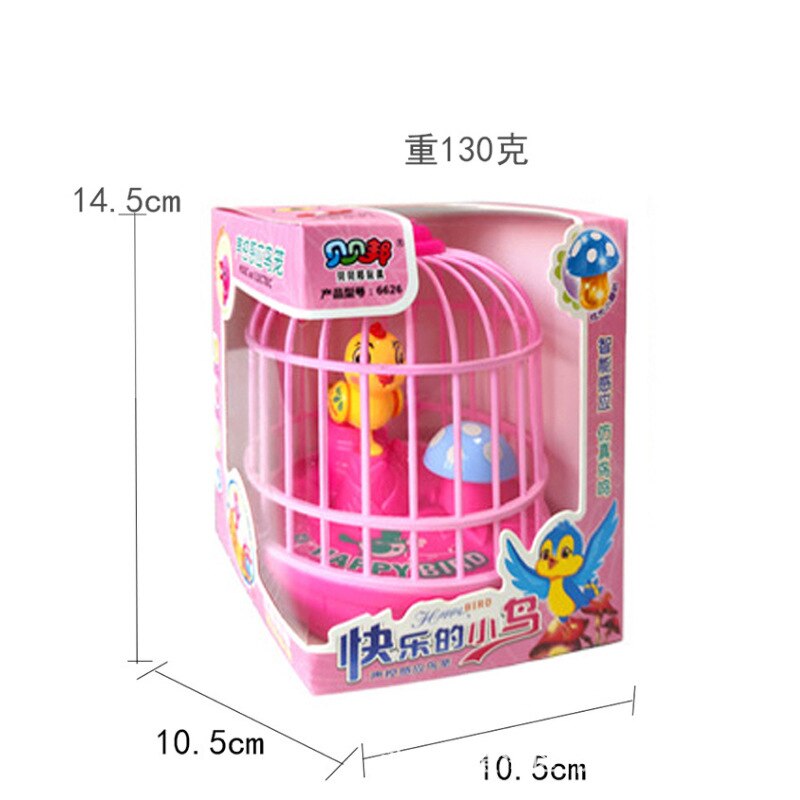 Mini Simulation Bird Cage Induction with Light Voice-activated Birdcage Toys Children's Small Birdcage Toys Novelty Toys