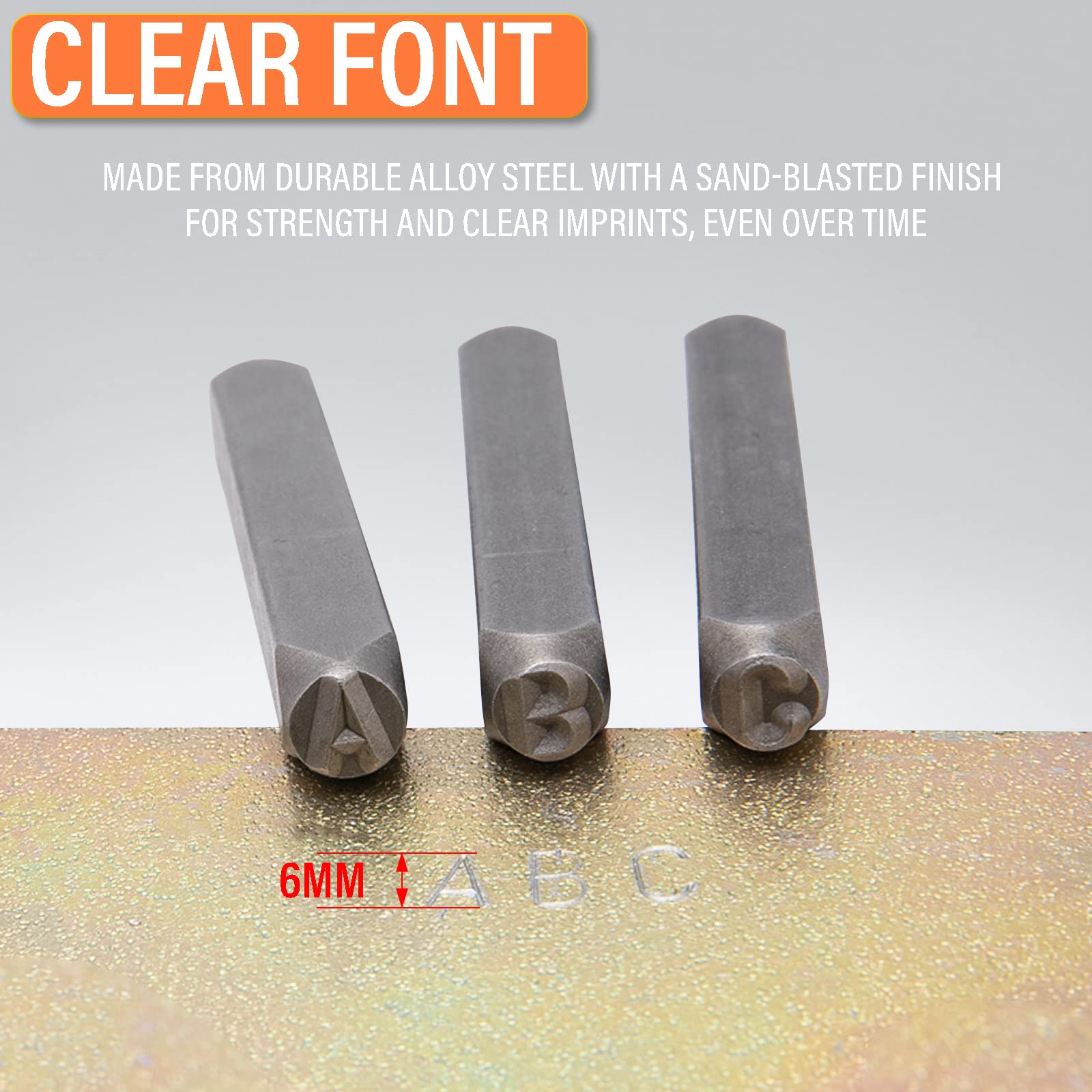 36 1.5mm-8mm teiliges stempelset aus stahl, bestehend aus zahlen- und buchstabenstempeln aus legiertem stahl, geeignet für schmuckherstellung und bastelarbeiten.