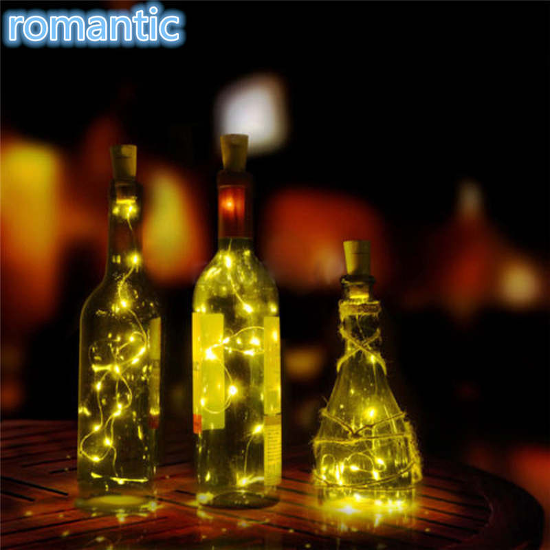 Warm Solar Wijn Fles Kurk Vormige String Licht 8 Led Fairy String Base Lamp Licht Slingers Bal Wit Outdoor Bruiloft 19feb15: C