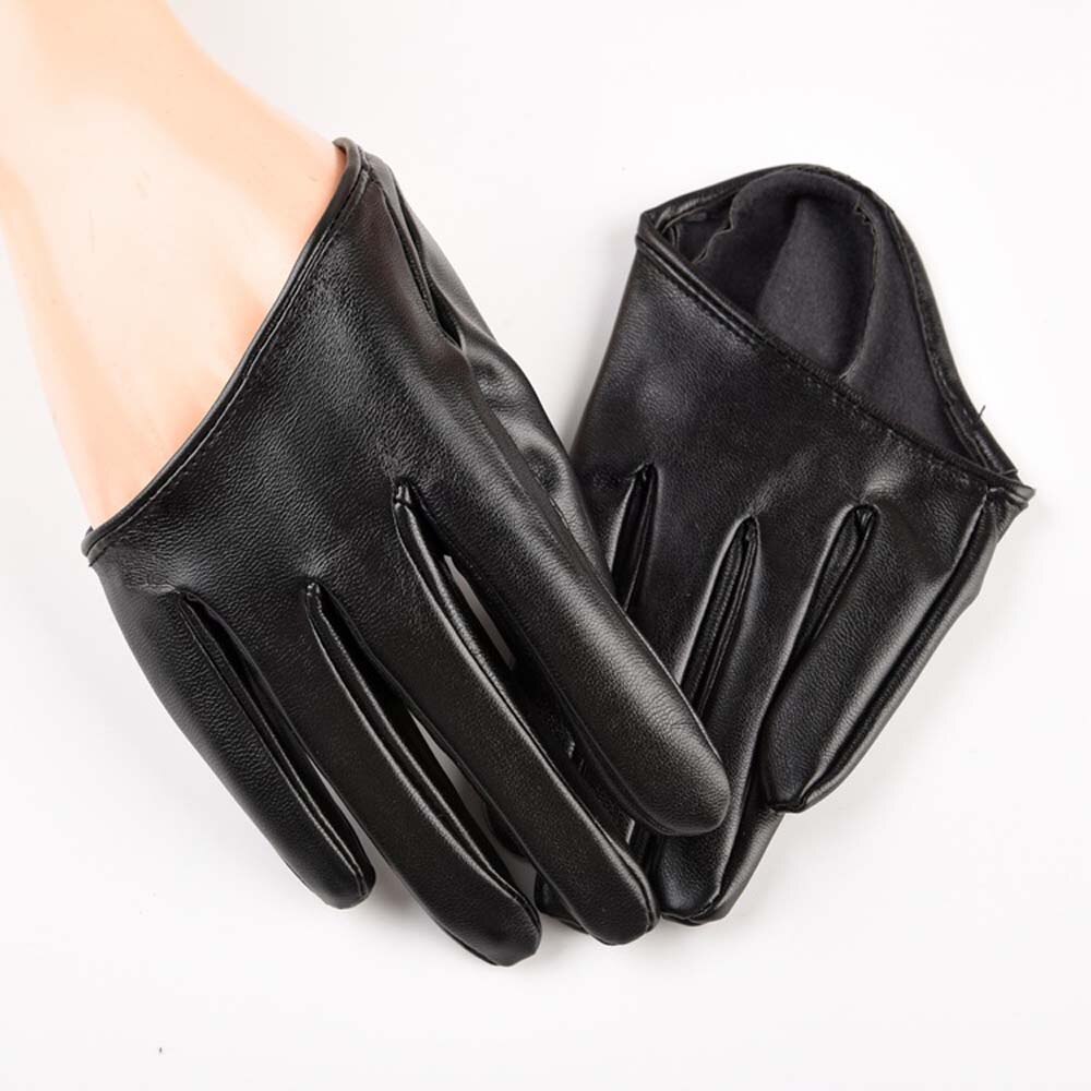 Women's Leather Gloves Half Palm Gloves Half Full Finger Driving Show Jazz Gloves Pole Dance Performance Gloves: 10