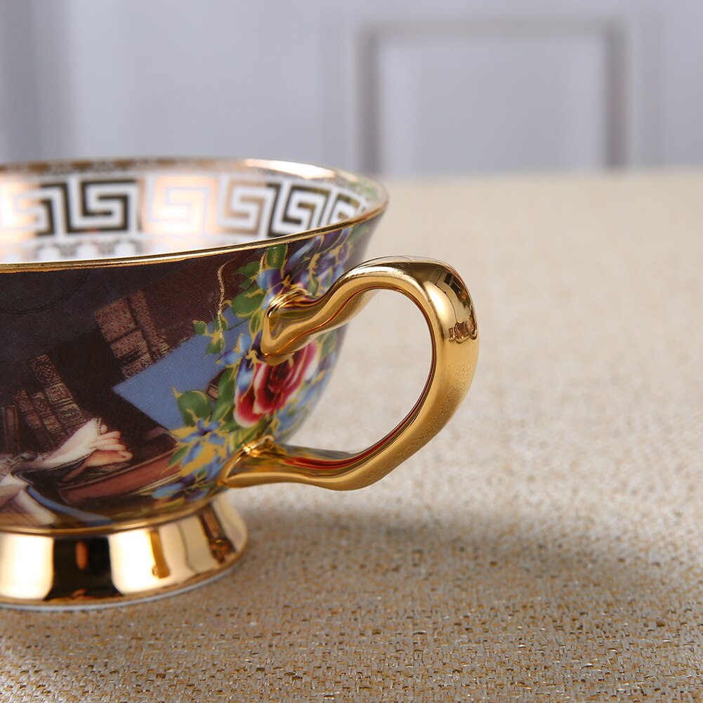 European Style Ceramic Coffee Cup Set With Saucer And Spoon High End Porcelain Tea Cup Set With Box For Afternoon Tea