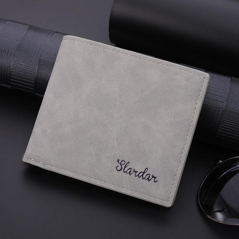 wallets for men short long slim thin for boy men's clutch bag famous billetera men leather purse Card Holder porte feuille homme: Gray  short