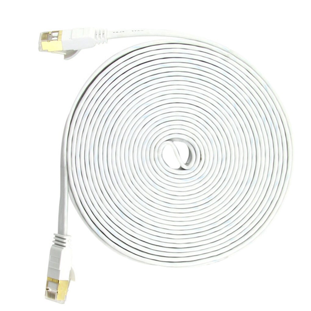 Cord Cat7 Tipo di rete via cavo Home Office Hotel Flat via cavo Ethernet Appartamento Tipo: White / 1m