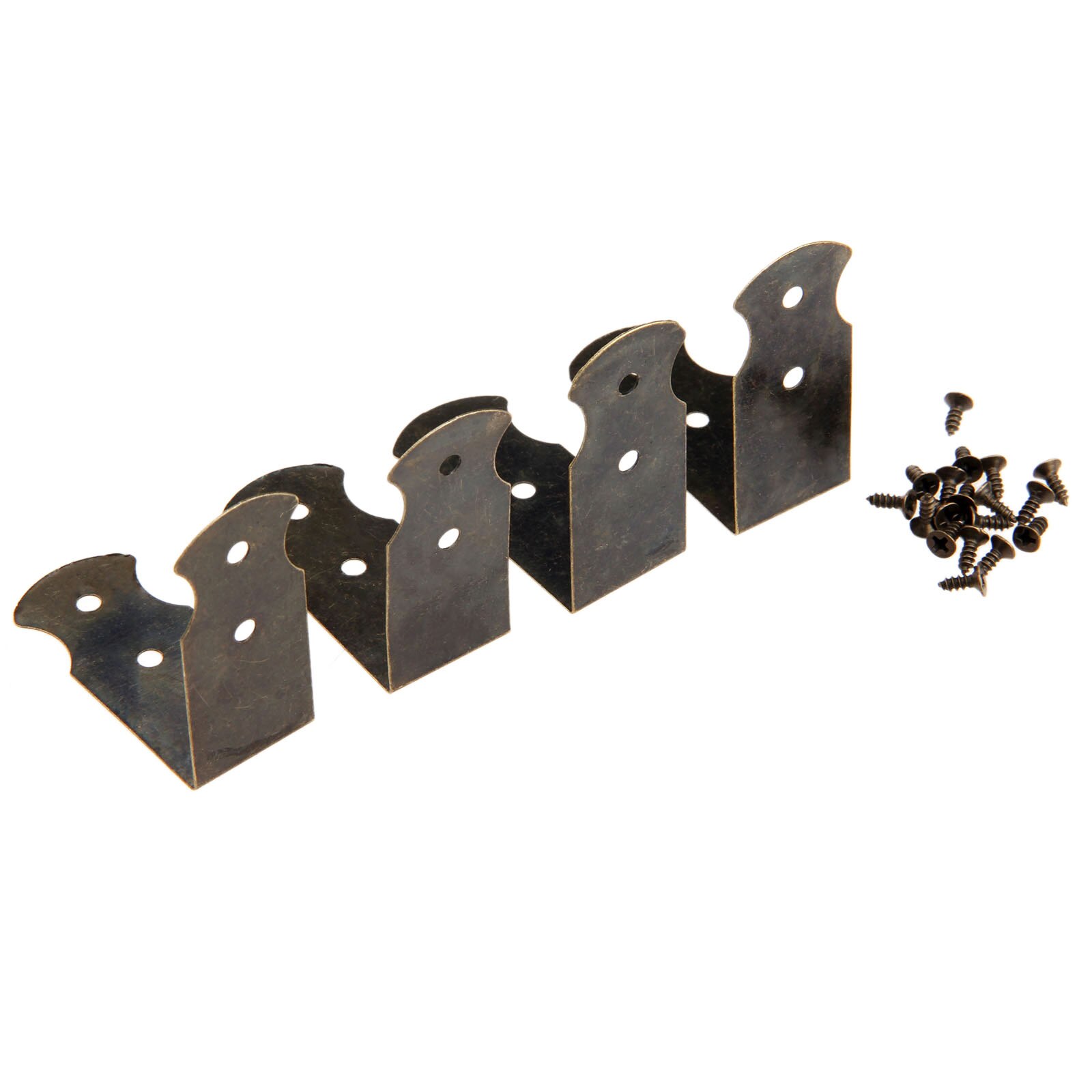4 stk antikk bronse koffert boks hjørne braketter dekorative møbler tre koffert føtter ben hjørne beskytter: 41 x 41 x 18mm