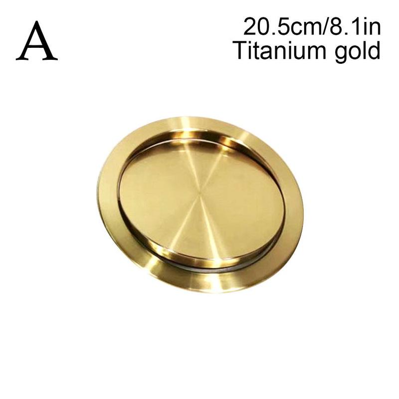 Steel Flap Flush Recessed Built-in Balance Swing Flap Kitchen Garbage Top Bin Trash Counter Can Ashcan Cover Lid G0p3: Titanium gold 