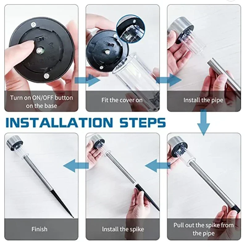 Buitenverlichting op zonne-energie, tuinlamp, op zonne-energie, waterdicht, geschikt voor tuinpaden, achtertuin, gazon en terras.