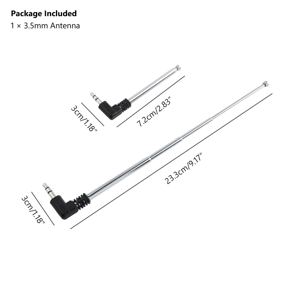 3.5mm prise remplacement FM antenne Radio 4 Sections TV antenne télescopique antenne rotative antenne pour Radio FM téléphone portable: Default Title