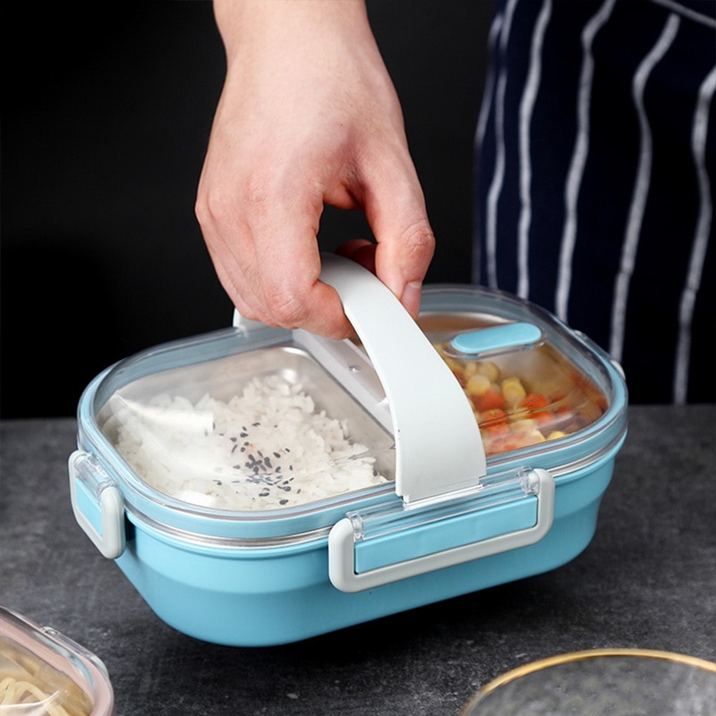Japanese Portable Lunch Box Containers With Compartments For Kids School 304 Stainless Steel Bento Box Leak-proof Food Container