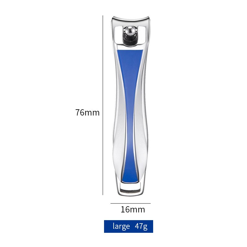 Nail art klipper rustfrit stål cutter nipper trimmer skæremaskine bærbar pedicure fingernegle værktøjer: Blå stor