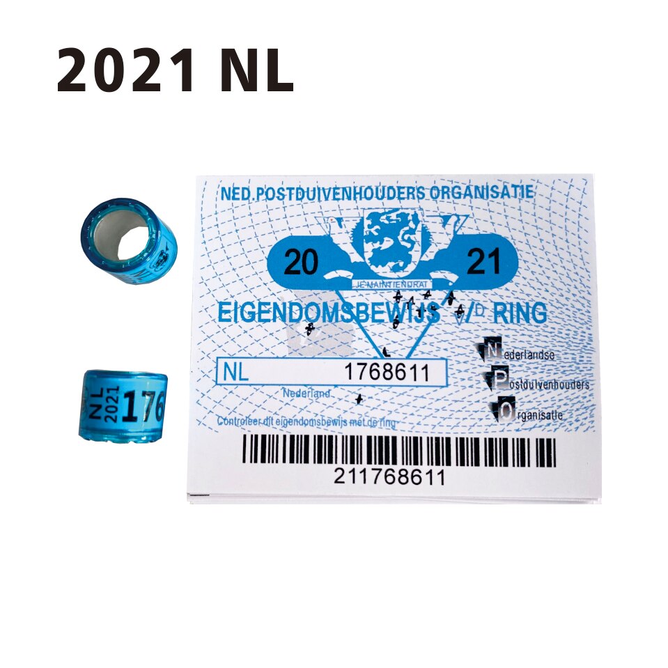 50 pièces NL Pigeon pied anneau avec cartes oiseau 8MM taille intérieure