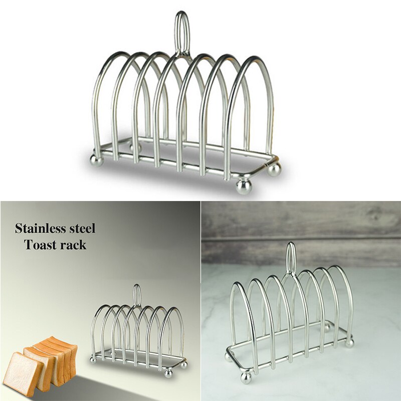 Toast Bread Rack Restaurant Home Bread Holder 6 Slices Stainless Steel Bread Food Display Rack For Home Kitchen Restaurant