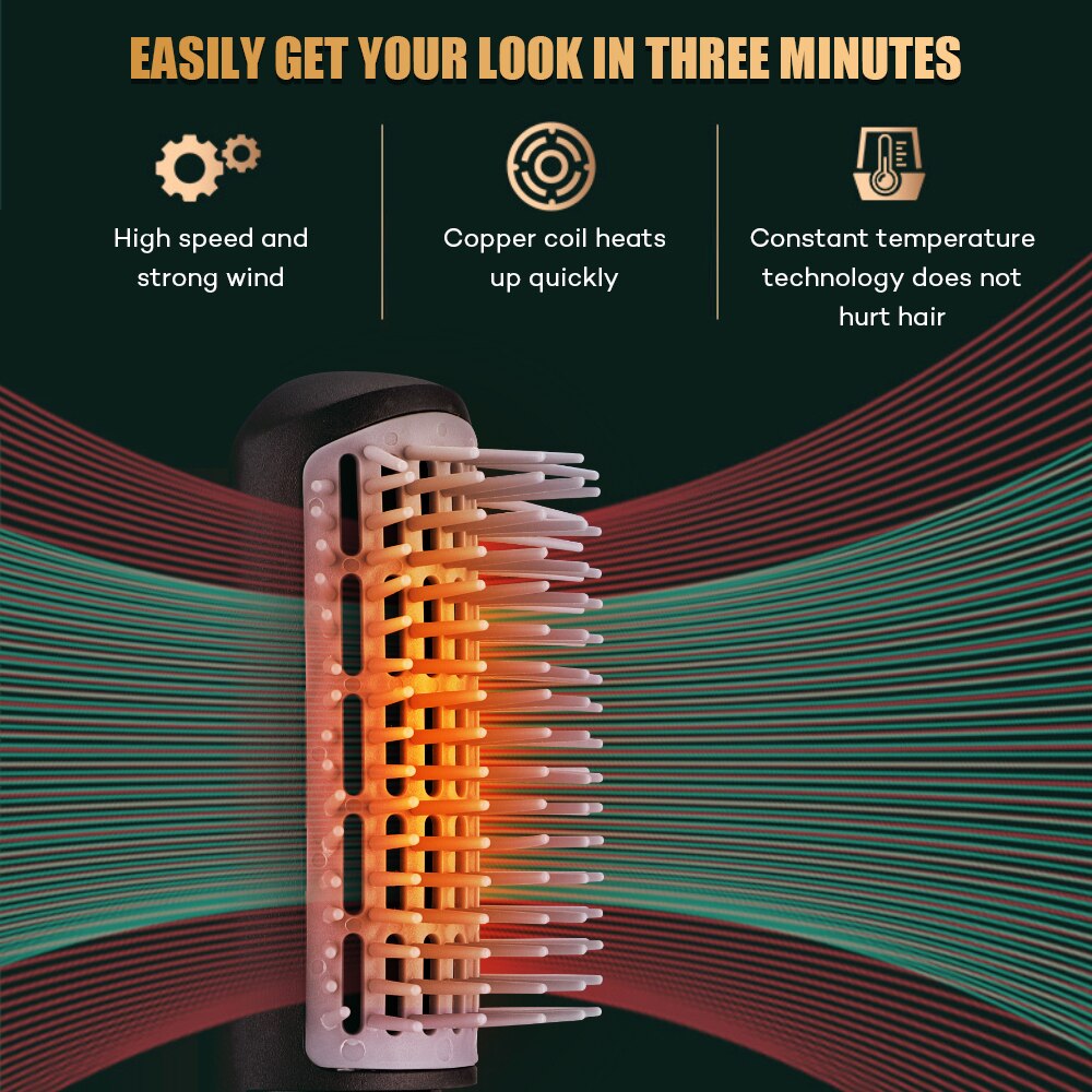 Hair Dryer Comb Air Curling For Hair Roller Blow Dryer Ionic Hair Straightening Brush Quick Dry Hair Curler Curling Iron