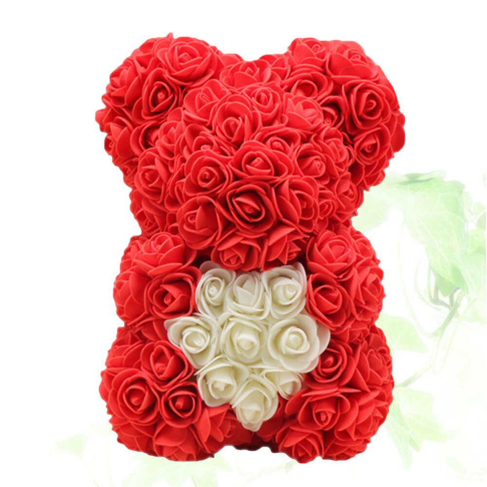 40cm rose bjørn rose blomst kunstig dekorasjon valentinsdag diy for bryllup kjæreste jubileum gif