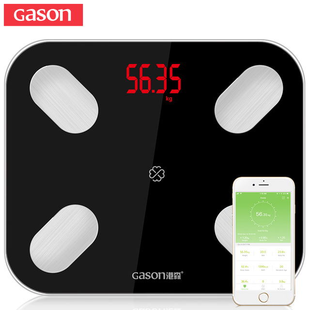 GASON S4 báscula de grasa corporal piso científico inteligente electrónico peso digital Balance de baño balanza Bluetooth balanza de precisión