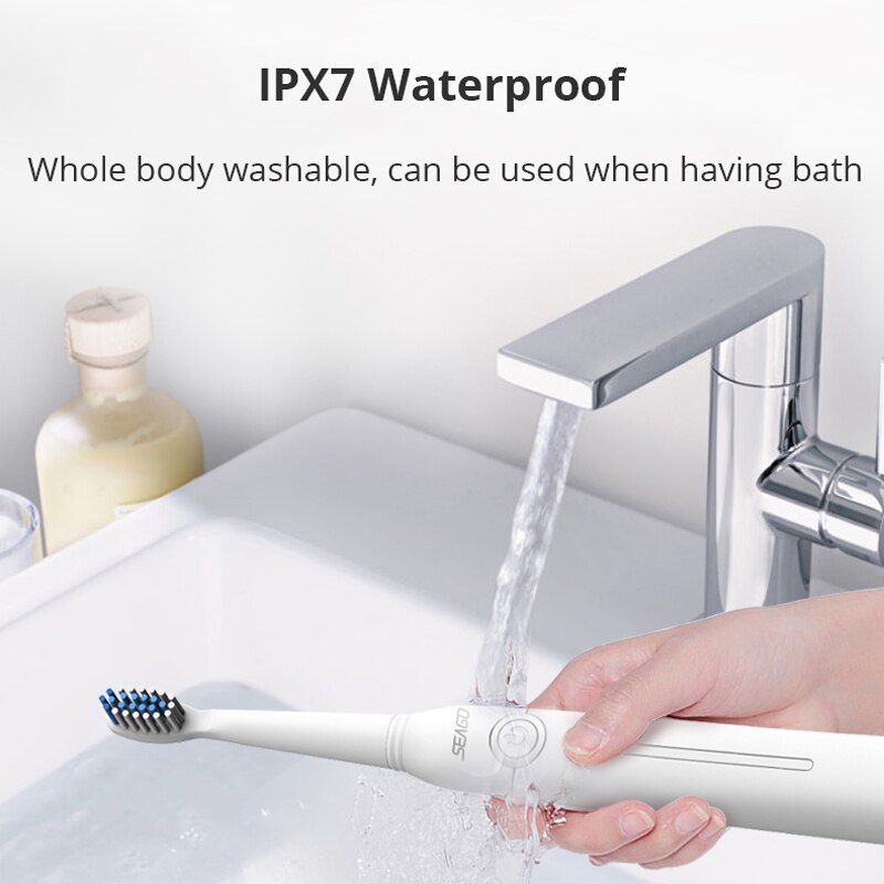 Seago SG-958 Elektrische Tandenborstel 40000 Keer Ultra Sonic Trillingen/Min 5 Modi 25 Dagen Stand-By Tijd IPX7 waterdichte Smart Timer