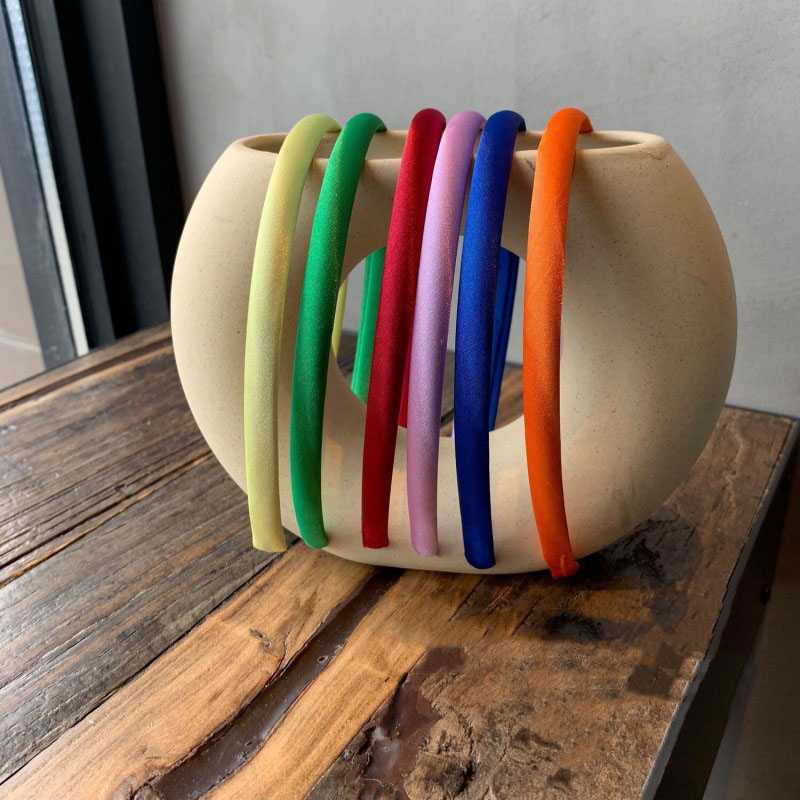 Diadema de satén rojo, azul y verde para mujeres y niñas, banda para el cabello para niños, accesorios para el cabello elásticos finos de Color sólido, tocado