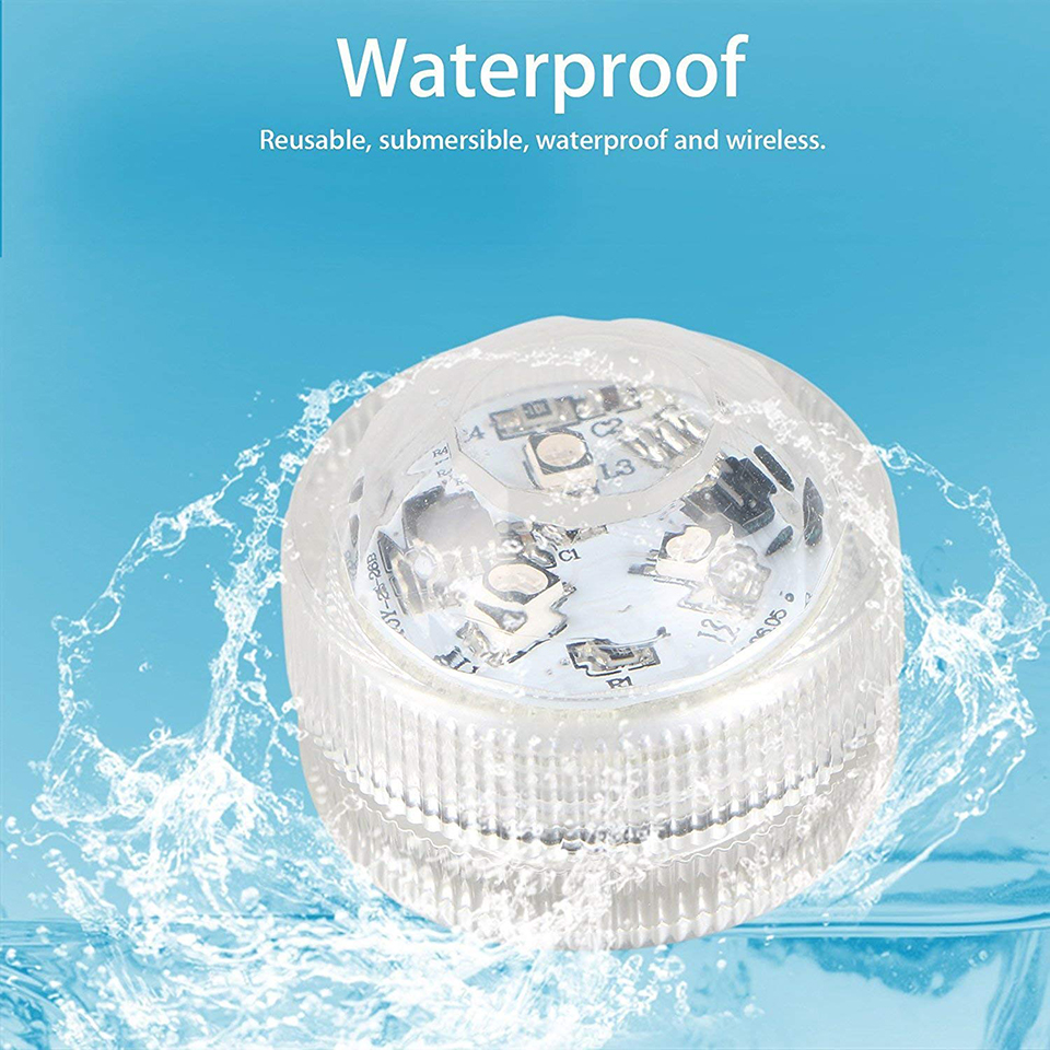 Battery Operated RGB Submersible LED Underwater Light Night Lamp for Fish Tank Pond Swimming Pool Wedding Party Vase Bowl