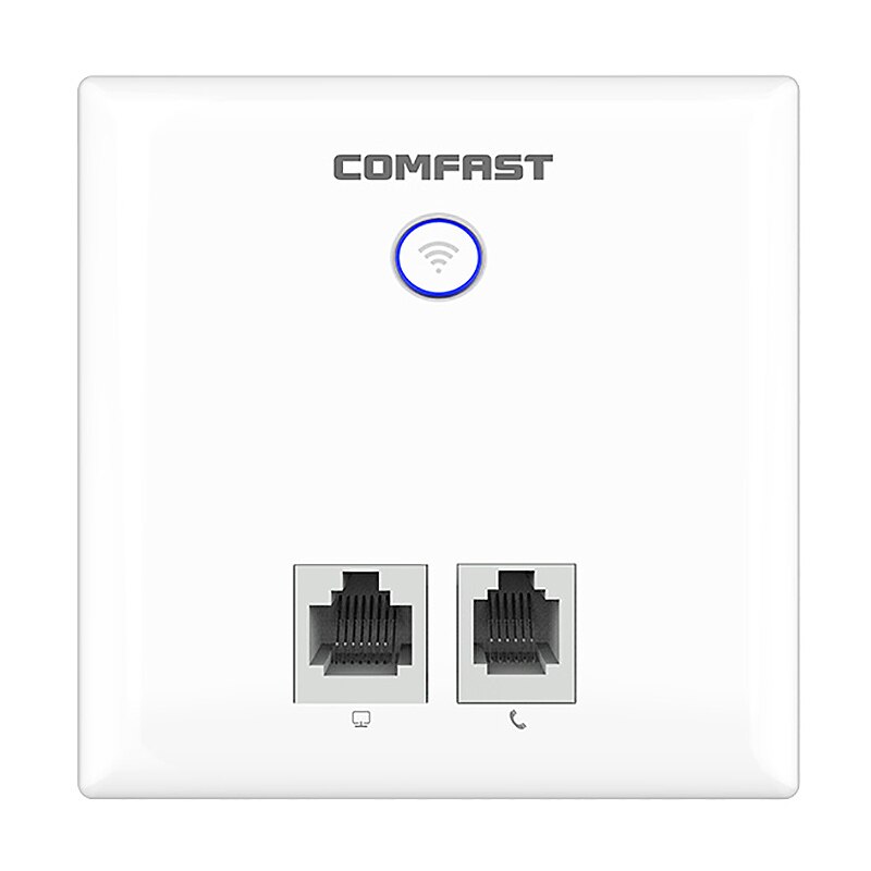 750 mbps trådløs i vægadgangspunkt indendørs 86 panel  rj45+rj11- port dual band wan lan wifi repeater router