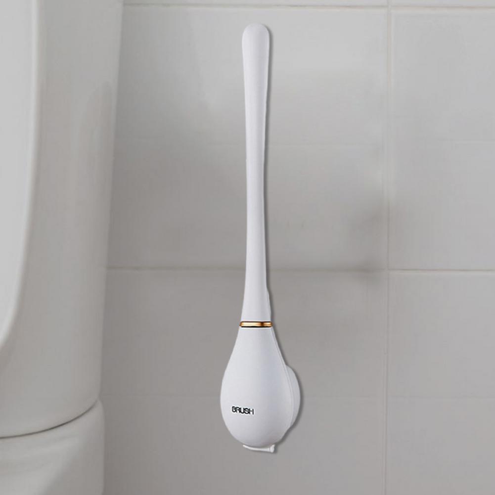 Siliconen Toiletborstel Muur Gemonteerde Automatische Reiniging Tool Wc Kloof Borstel Opknoping Flexibele Haren Borstel Badkamer Accessoires: White