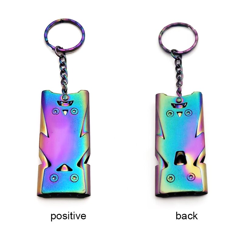 1Pcs Emergency Whistle Stainless Steel Whistles Pipe High Decibel Survival Whistle Keychain Cheerleading Whistle for Hiking Camp: 01