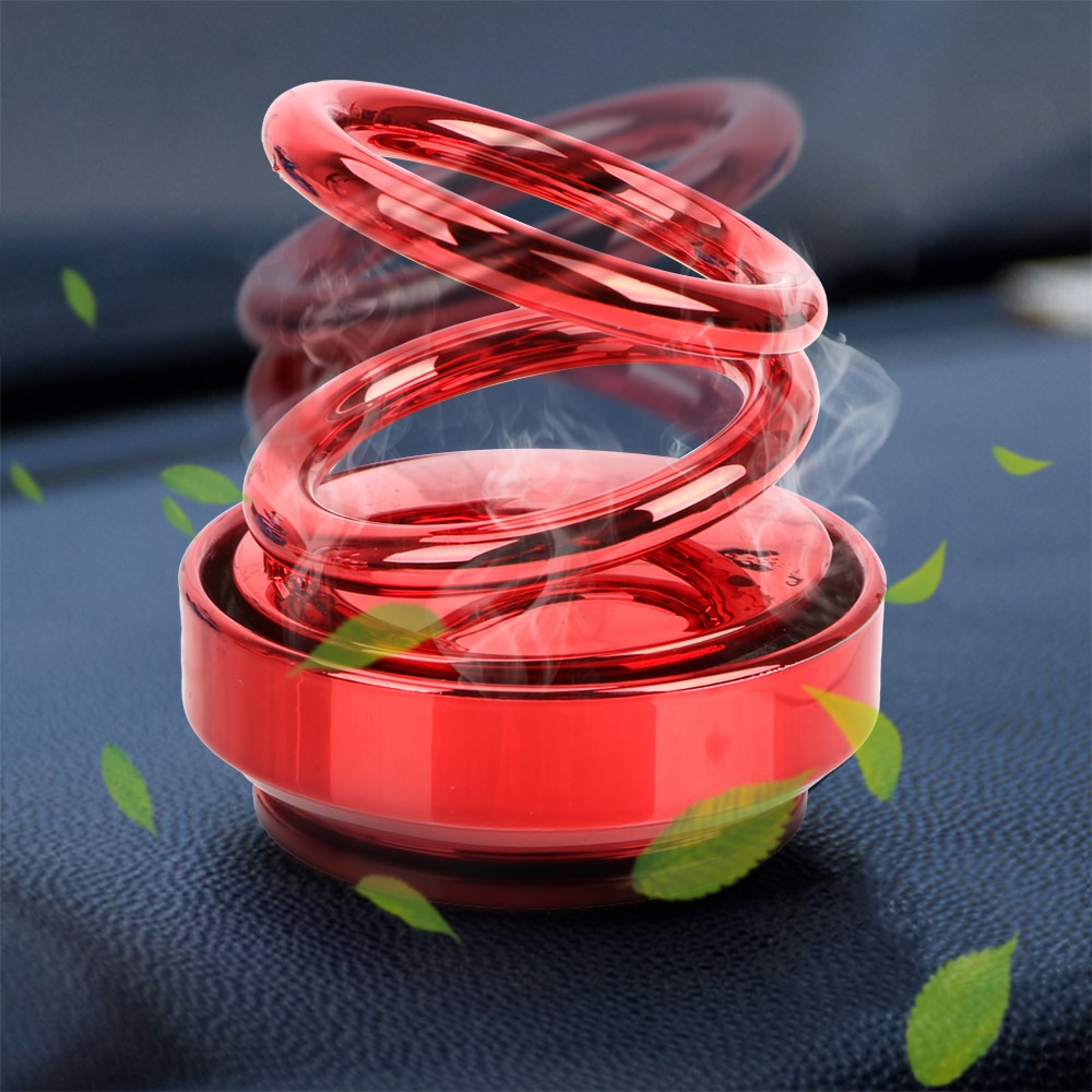 Zonne-energie Auto Luchtverfrisser Dubbele Ring Roterende Aromatherapie ABS Auto Aromatherapie Decoratie Auto Parfum Auto Styling