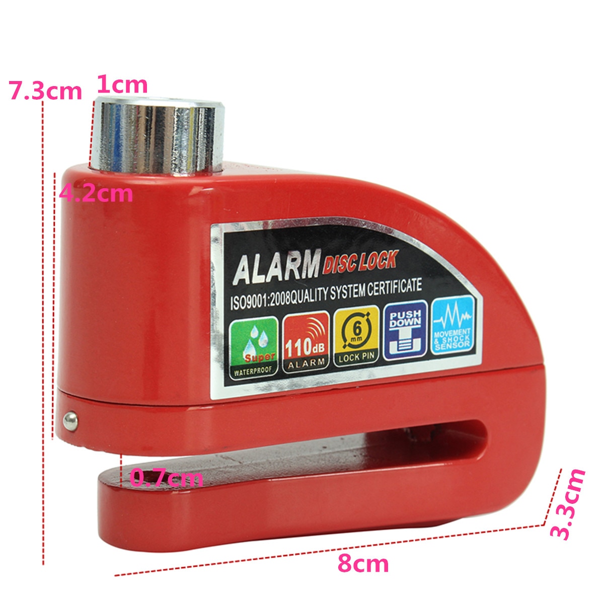 2m/6ft Metal Motorcycle Scooter Security Anti-theft Wheel Disc Brake Lock Alarm Kit Reminder Cable Alarm Lock Bike Brake Bag