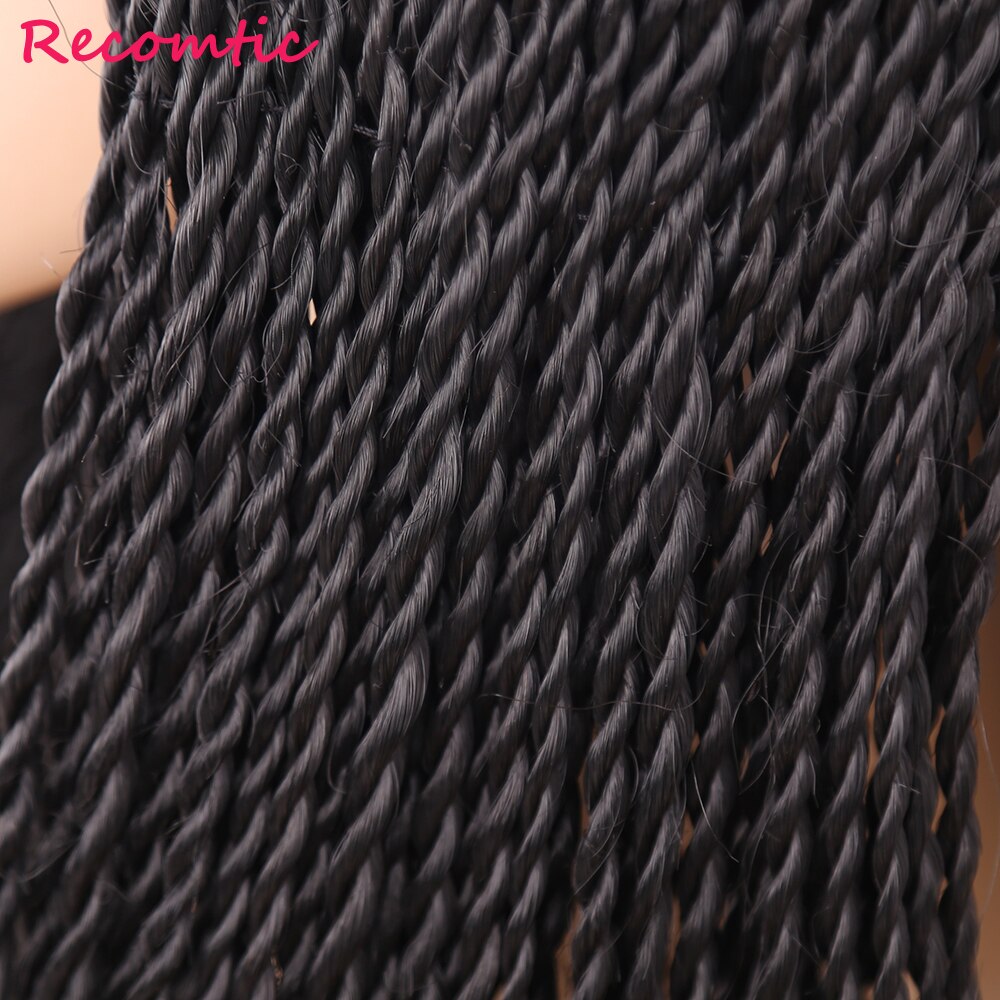 Recomtic 22 zoll 2X Twist Zöpfe Perücke Lange Schwarze Synthetische Haar Perücke Für Schwarze Frauen