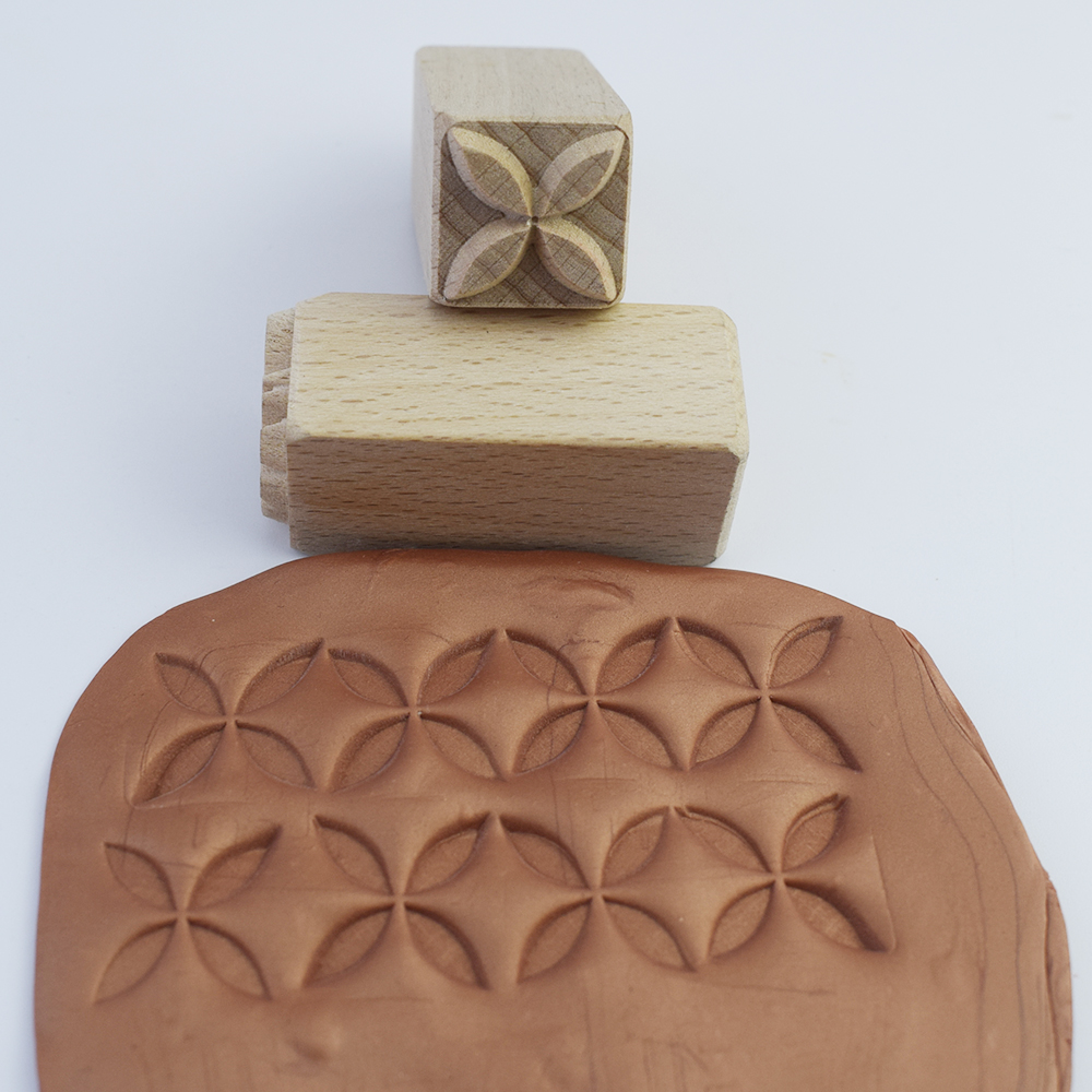 Más sellos de patrón para arcilla, bonita flor, hoja, textura Animal, sello en relieve, bloque de madera, sellos de cerámica, herramienta de arcilla polimérica de cerámica: Plata
