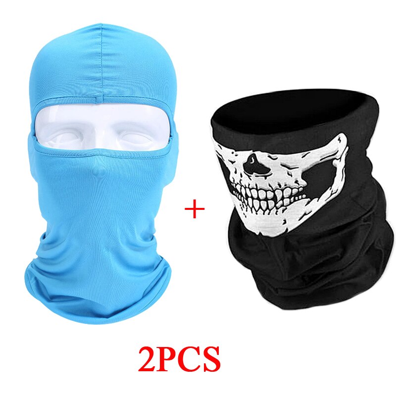 Zomer Motorfiets Gezichtsmasker Bivakmuts Gezicht Shield Biker Gezichtsmasker Motorfiets Winddicht Lycra Motorfiets Masker Mascara Moto: Blue-1