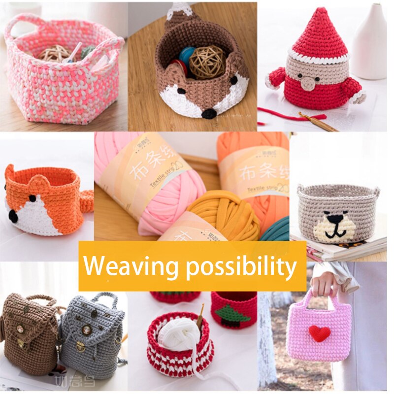 Neemoy100g/ball Colorful Cloth Strip Yarn Hand Knitting Crochet Thread for DIY Handmade Cushion Carpet Line Coarse Yarn