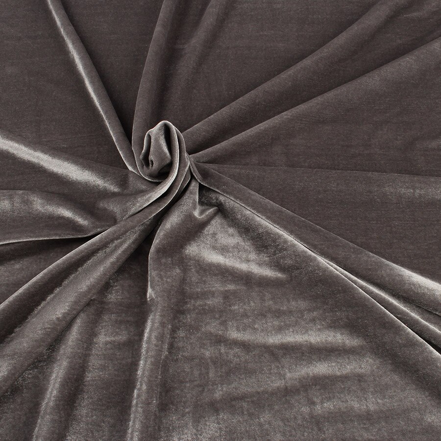 Tissu en velours extensible tricoté de 160cm de large | Tissu en velours Poly élastique de pour combinaison de sport: Gray