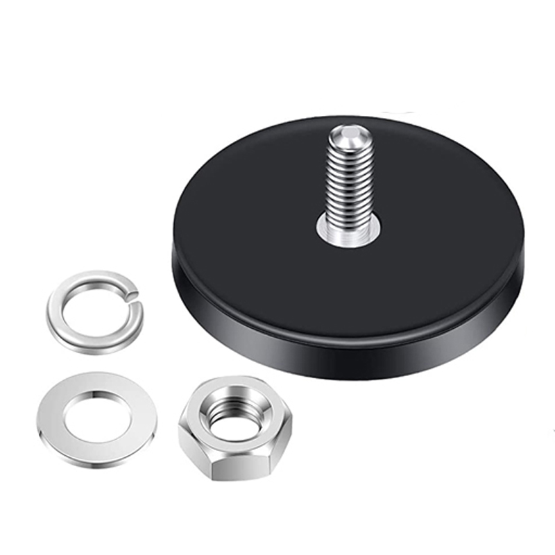 Gummibeschichteter Magnet, 22 Pfund, Magnetfuß mit M6-Gewindebolzen und Muttern, stärker Flaggen-Magnetfuß mit Werkzeug: 4M / Gold