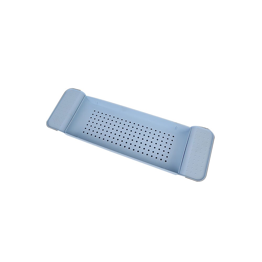 Wysuwana półka łazienkowa wanna taca koszyk prysznicowy bambusowe wanny stojak ręcznik wino stojak na książkę przechowywanie organizacja akcesoria: niebieski