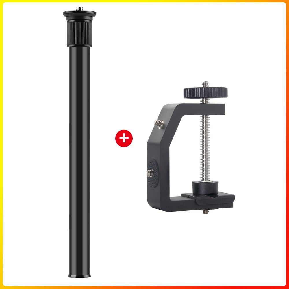 Abrazadera Universal para mesa de escritorio, montaje con trípode de 1/4 pulgadas, punta de rosca, extensión de tubo, poste para videocámara de cámara DSLR GoPro Phone: Tube w Clamp