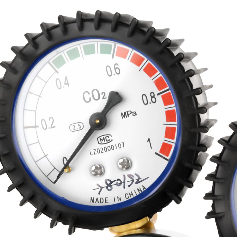 Regulador de garrafa de gás co2, regulador de carbono, dióxido, soldagem, redutor de pressão, medidor duplo, instrumento de medição de liga de zinco para soldagem a gás