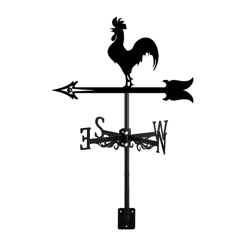 Haan Windwijzer-Retro Haan Windwijzer Silhouet-Decoratieve Wind Richting Indicator Voor Outdoor Yard Farm: Default Title