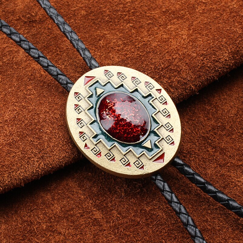 Indian totem bolo tie American western cowboy bolo tie: WHITE