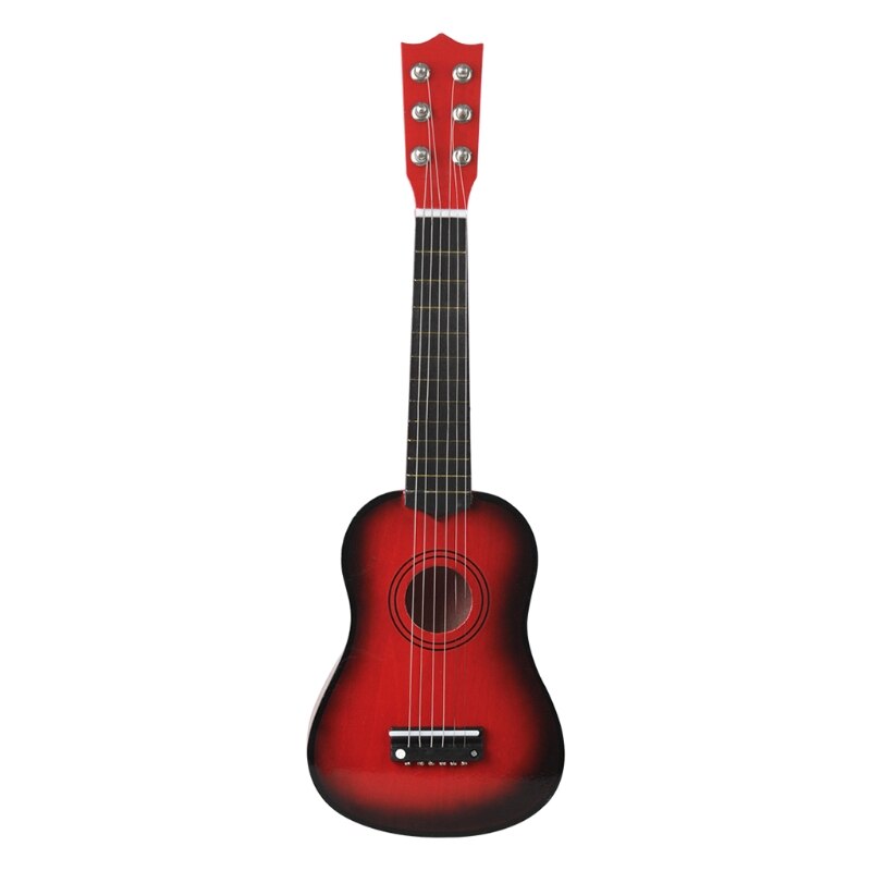 21 Inch 6 String Basswood Acoustic Guitar Small Guitar For Beginners Practice Kids Practical Playing Musical Instruments: Red