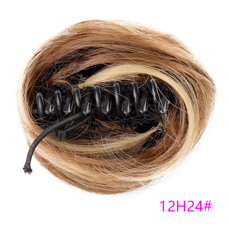 Women's Claw clip Hair Buns Synthetic Curly Chignon Ombre Claw Hair Messy Buns Updo claw Clip In Hairpiece For Women: 4/27HL