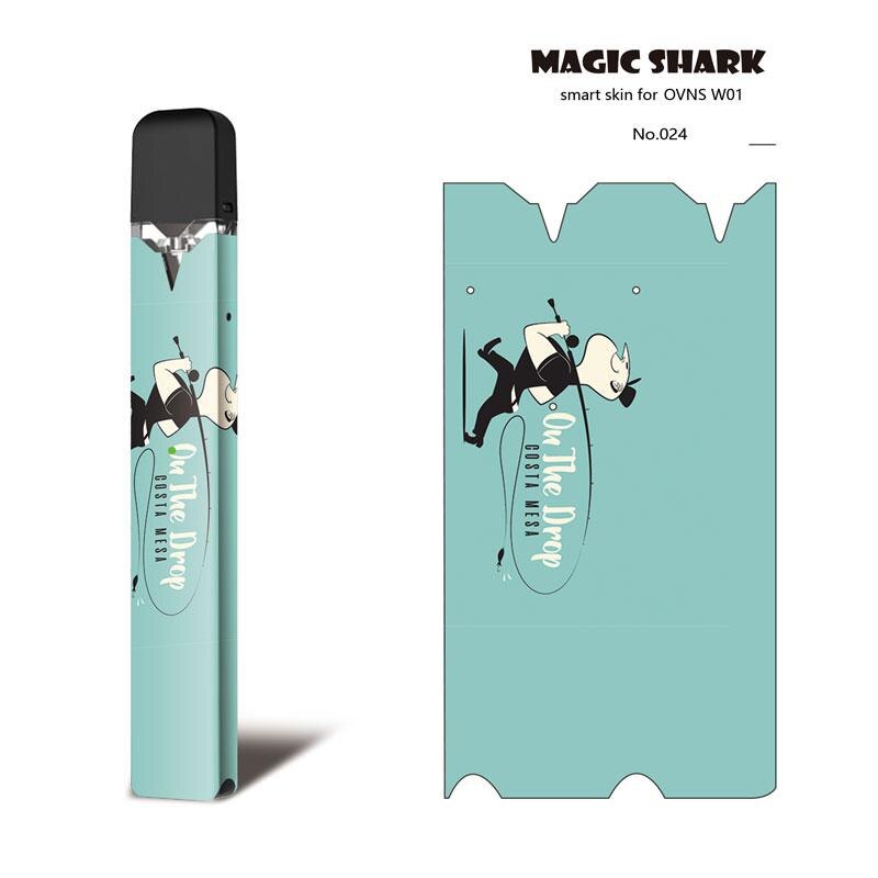 Magie Shark Rhinoceros Tribal Auf die Cartoon PVC Ultra Dünne Film Abdeckung Pod Fall Aufkleber Für OVNS W01 Kit kein Verblassen: 024