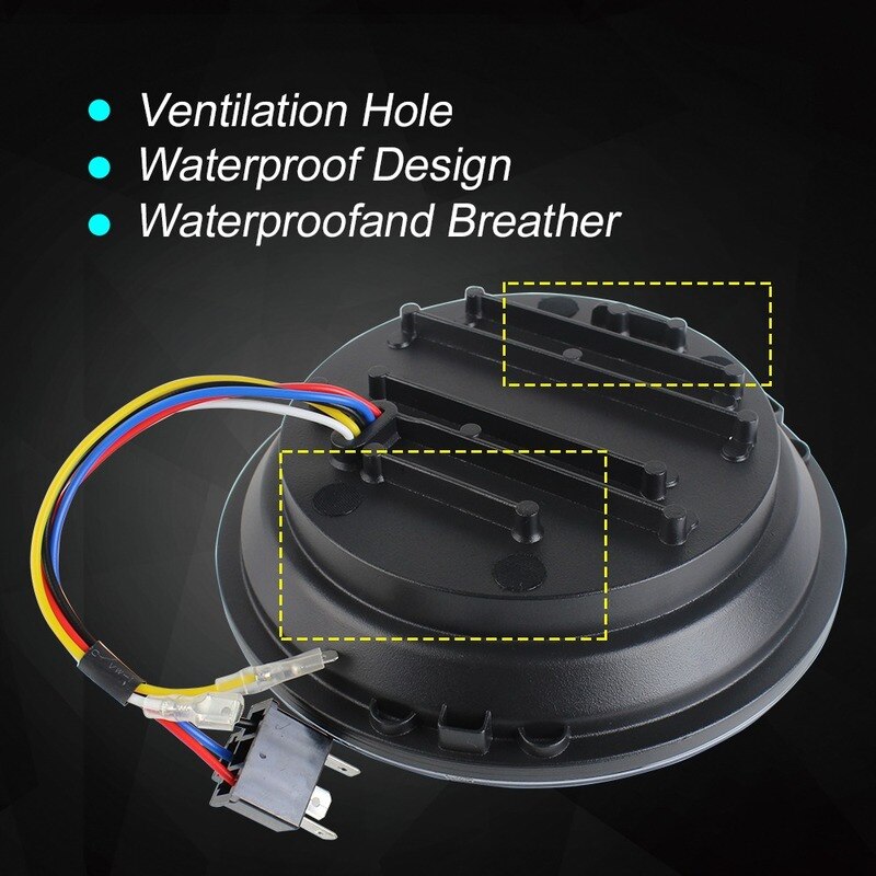 7 Inch Round LED Work Light, 60W Flood Spot Combo Beam LED Light Daytime Driving Off Road Headlight for Jeep 4x4 Offroad ATV