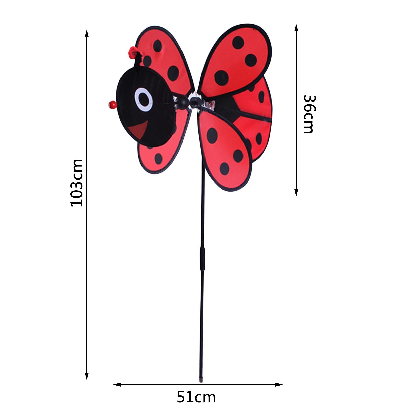 Dancing Girl Windmill Sunflower Bee Ladybug Garden Decoration Outdoor Stakes Home Yard Garden Decor Windmill ogrod, gardening: Ladybug