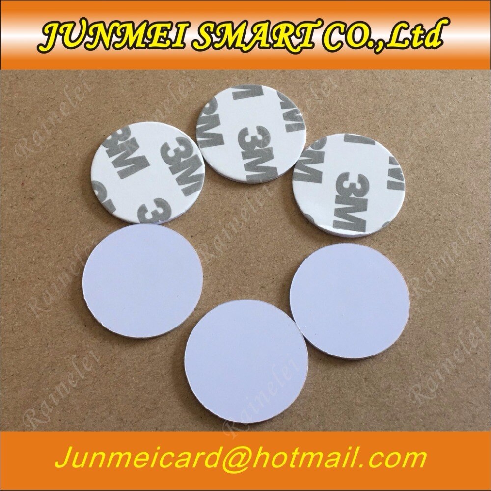 10pcs RFID 125KHz 25mm T5577 Sticker Rewritable Adhesive Coin Cards Tag For Copy Round Shape PVC Material for Access Contol